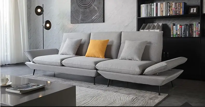 Nordic cloth art sofa sitting room guifei combination can be dismantled and washed modern simple function three-person sofa set