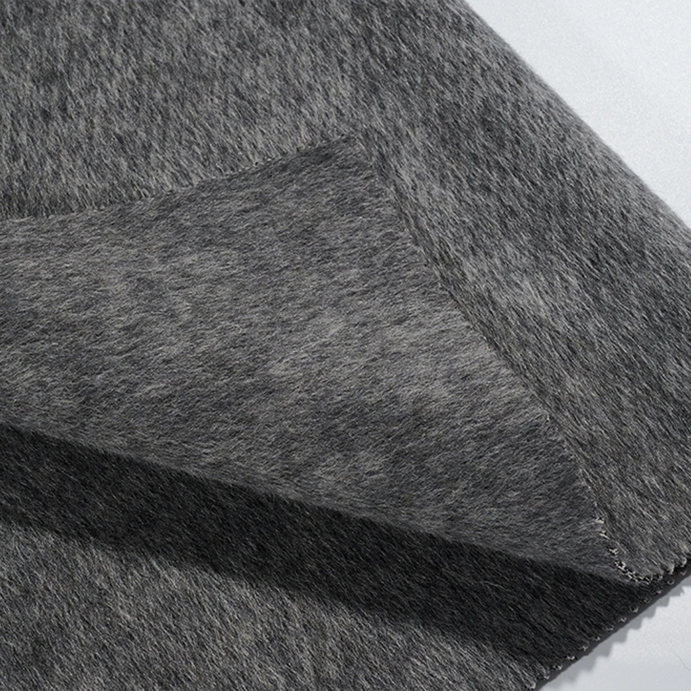 Double Sided Alpaca Wool Fabric 100% Quality 80% Wool 5% Alpaca 5% Camel 10% Synthetic Fibers for Jackets for Coats