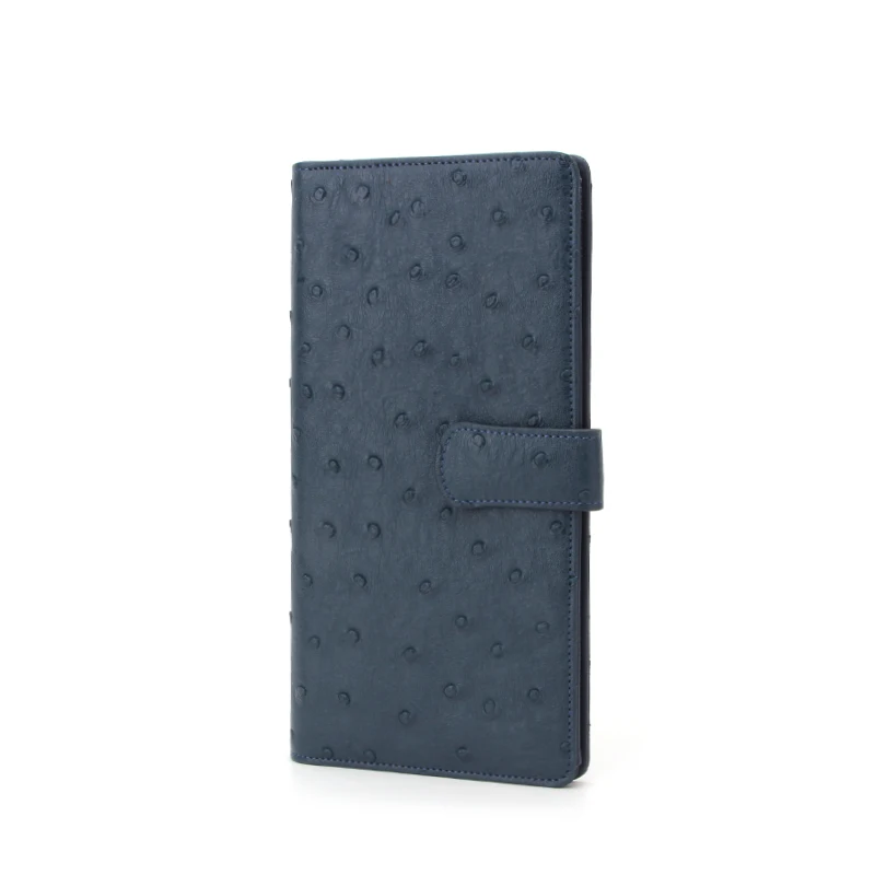 Womens RFID Blocking Long Purse Wallet Ostrich Pattern PU Leather Long Wallet