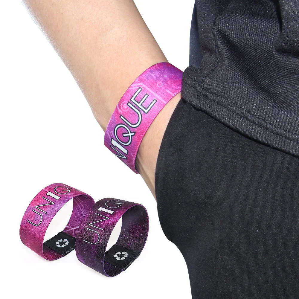 
2021 customize logo EXPO fabric bracelet elastic wristband for promotional 