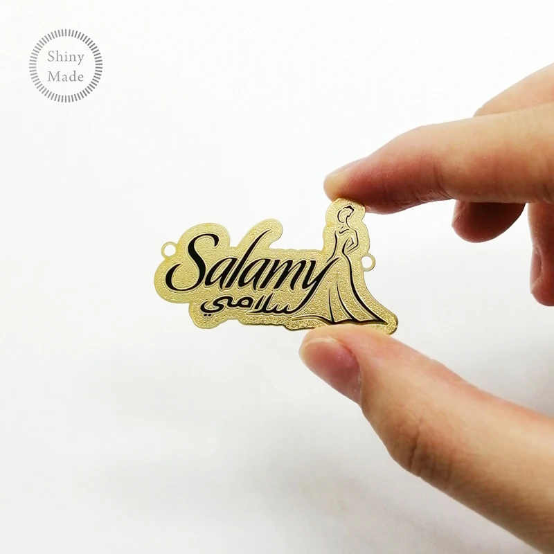 Custom metal logo plate for handbags/wallet/brand logo metal label tag