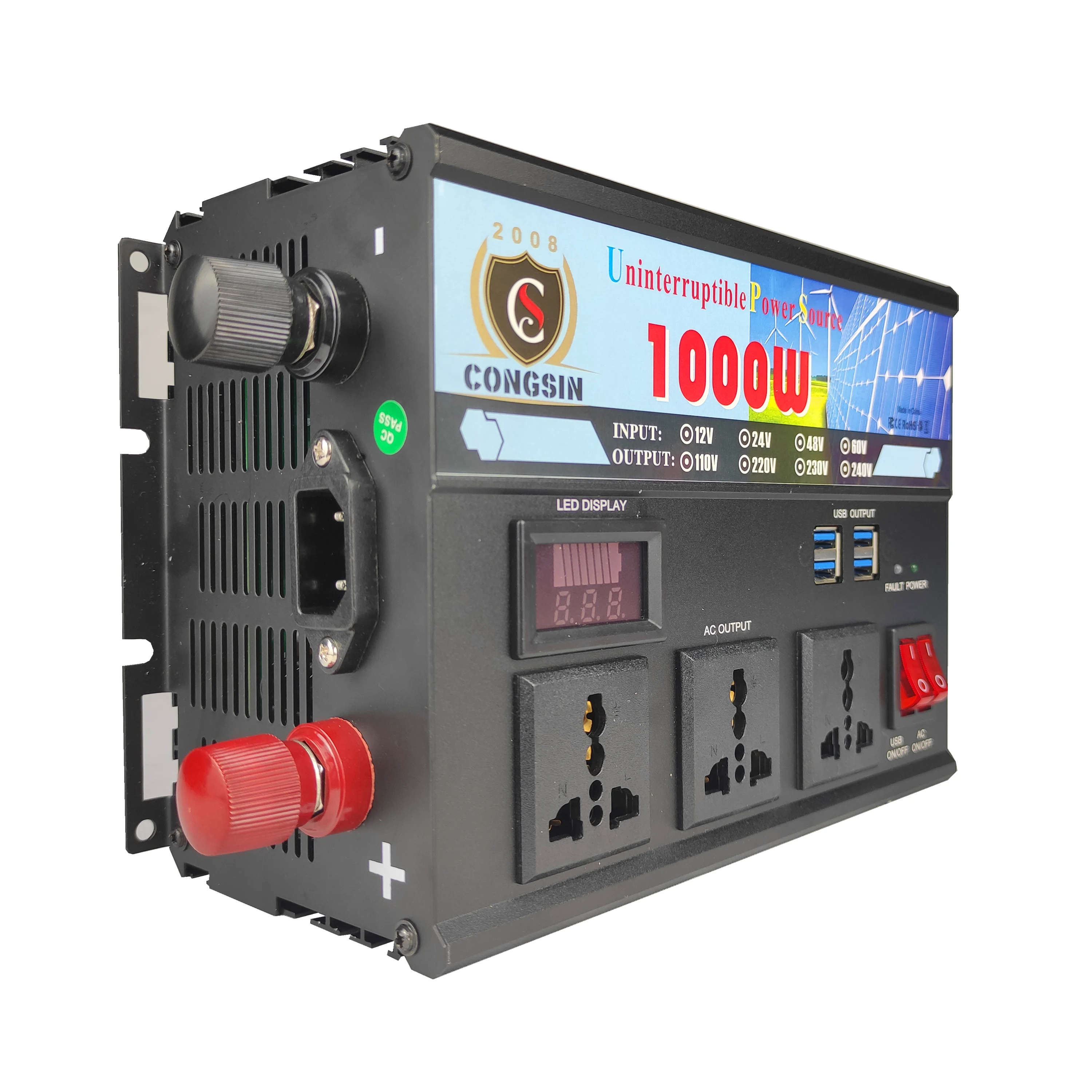 Hot Sale 1000W DC 12v To AC 220v  Modified Sine Wave Inverter With UPS Function and Battery Charger