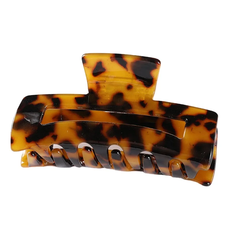 High Quality Geometric Acetate Hair Claws Large Square Hair Crabs Clip Leopard Grain Clamps For Women Hair Accessories