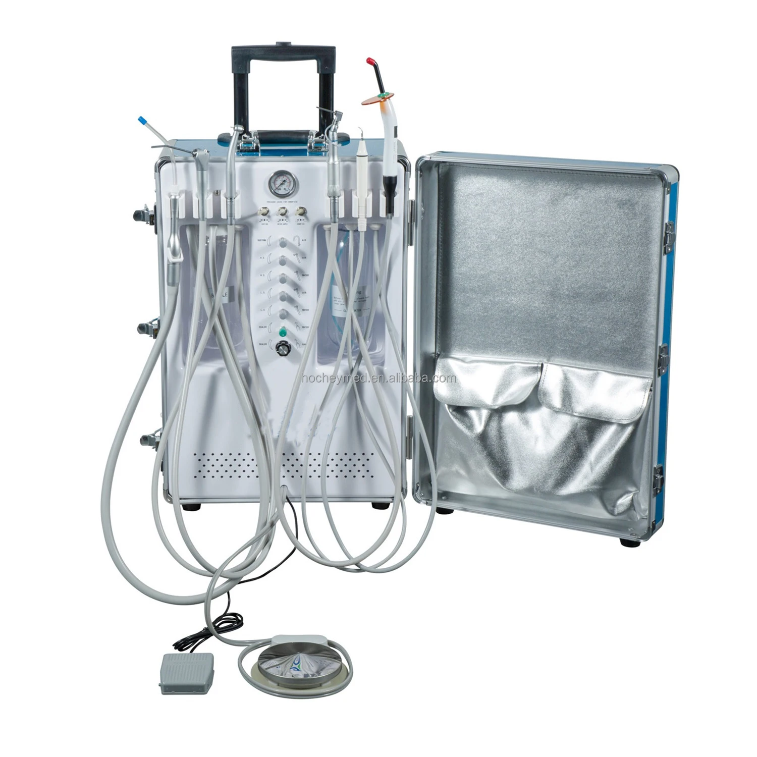 Hochey medical wholesale hot-sale  Portable Mobile Dental Unit Cart Dental Turbine Unit With Air Compressor
