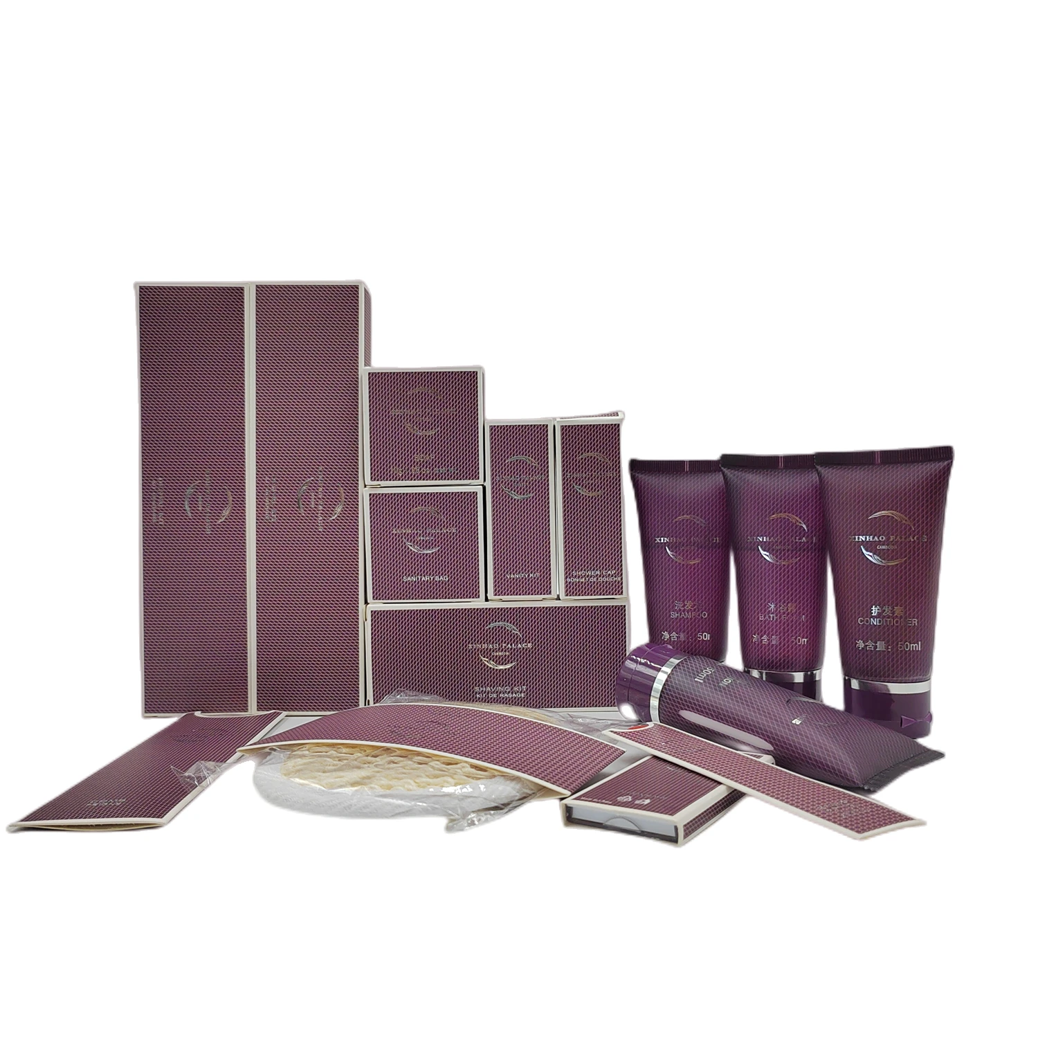 Набор принадлежностей для отеля с шампунем/мылом/зубной щеткой/loofa/лосьоном тела/гелем душа