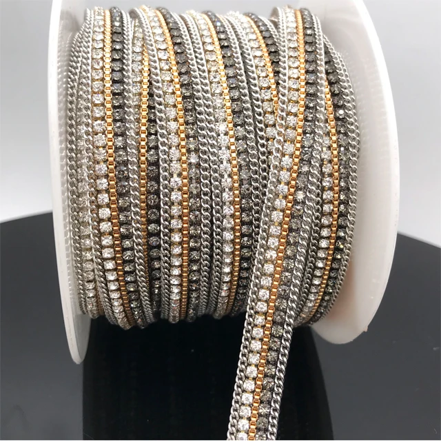 tr052 factory garment accessories rhinestone banding hot fix rhinestone chain trimming