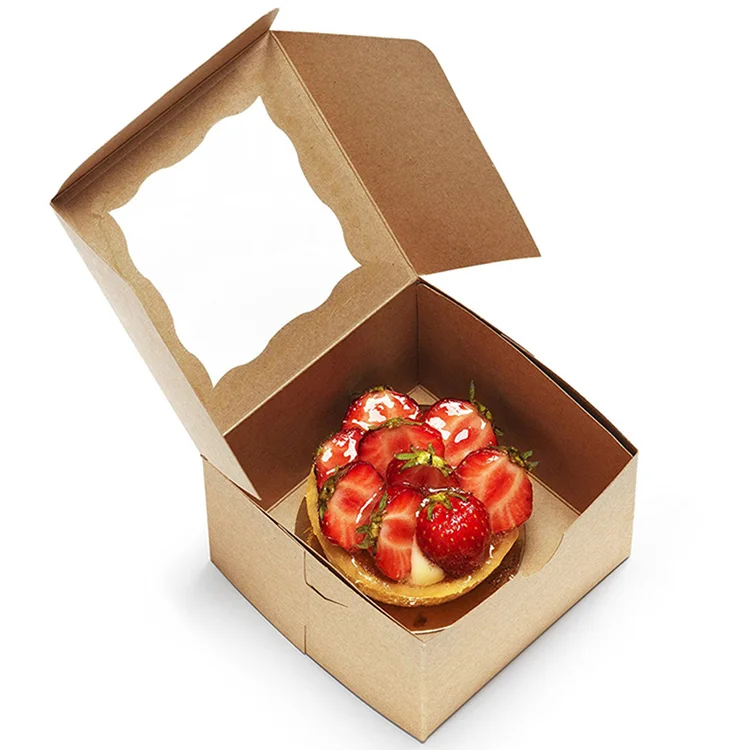 White Color PVC Window Paper Cupcake Cup Cake Box