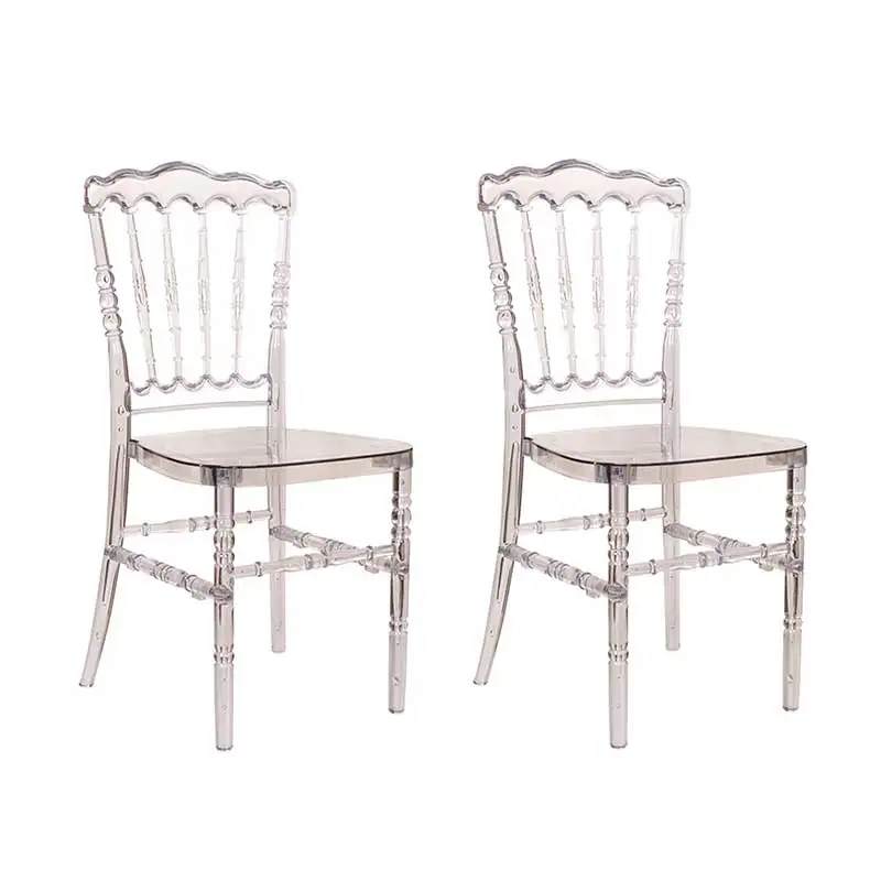 Romantic Wedding Banquet Event Rental Acrylic Banquet Transparent Dining Resin Clear Acrylic Crystal Chiavari Chairs
