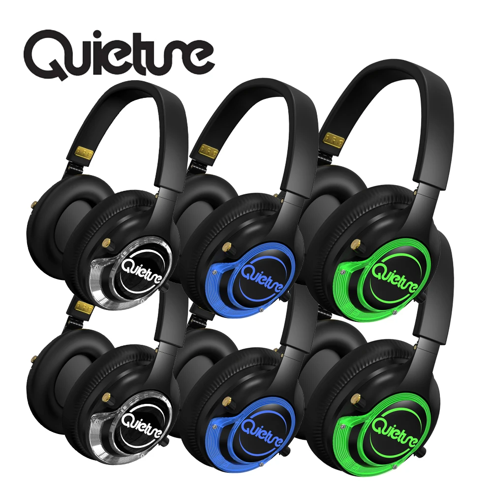 Hot sales F49 HIFI silent disco stereo headphones with 3 or more channels and led light for parties 500m range