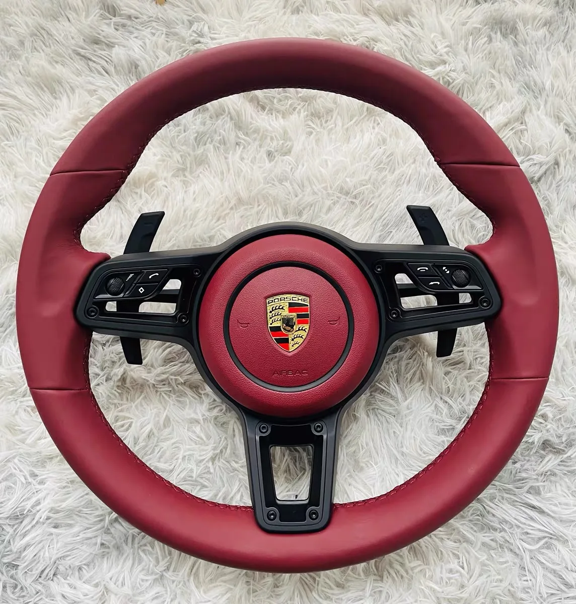 Пользовательские Рулевое колесо для Porsche 911 718 981 красная кожа + углеродное волокно карбоновое porsche 991 рулевое