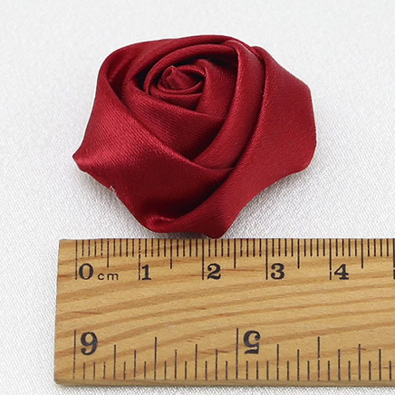 (20 Pcs/pack) 4cm High Quality Satin Three-dimensional Rose Bud Flower Wedding Party Dress Decoration Scrapbook DIY Ribbon Craft