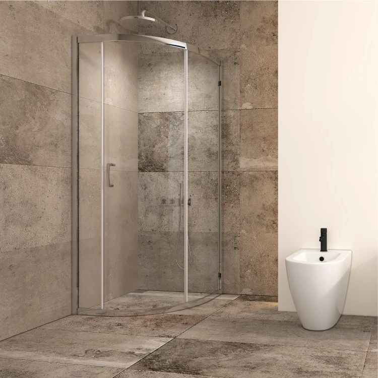New Trend Bathroom Folding Hinged Tempered Glass Shower Partition Sliding Door Chrome Alum Bath shower Enclosure Room Cabin