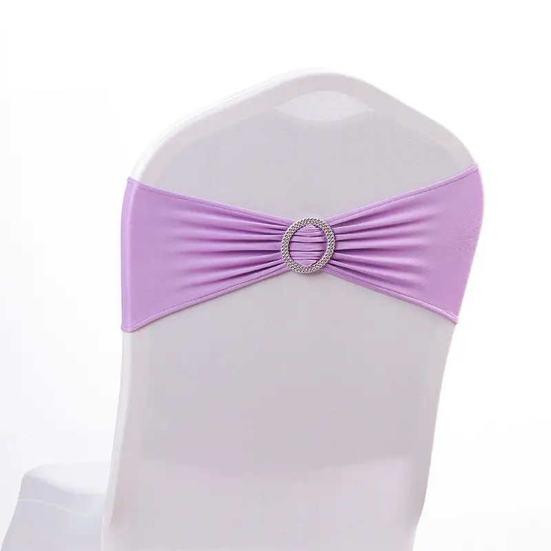 New Style Spandex Chair Bows Hot Pink Elastic Chair Sashes For Wedding Banquet Party Ceremony Decoration