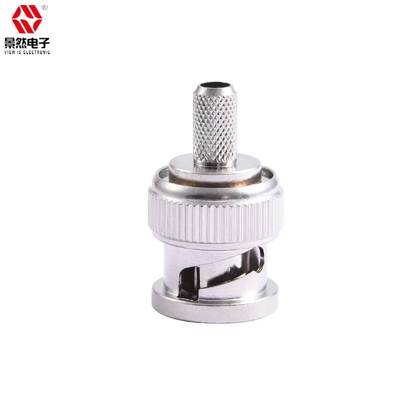 sell high quality Video monitoring BNC crimp syv75-3 cable brass nickle plating 4ghz 75Ohm straight male RF