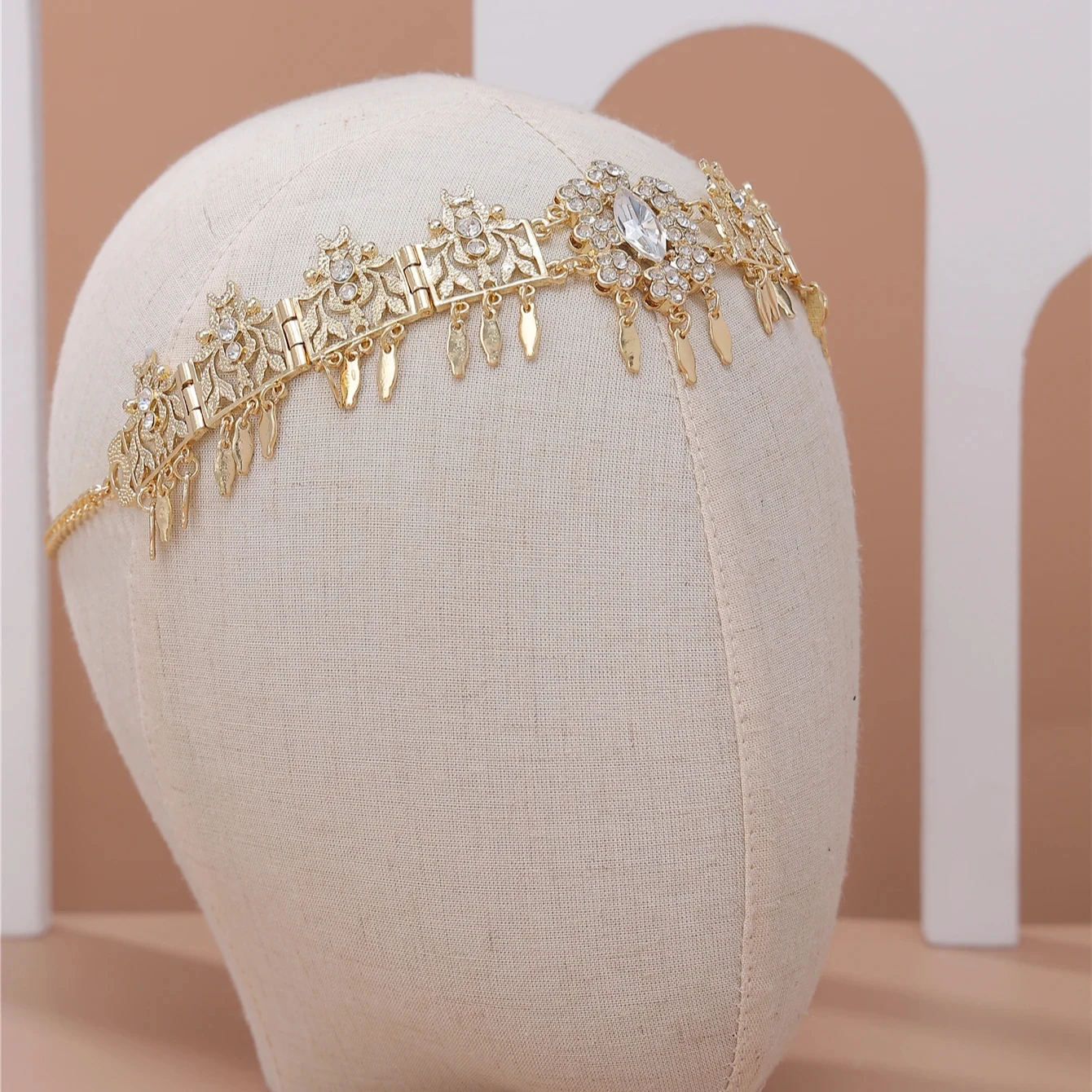 Arabian Bride Crown Hair Accessories Fine Jewelry Design Wedding Dress Crystal Headpiece Hair Clip