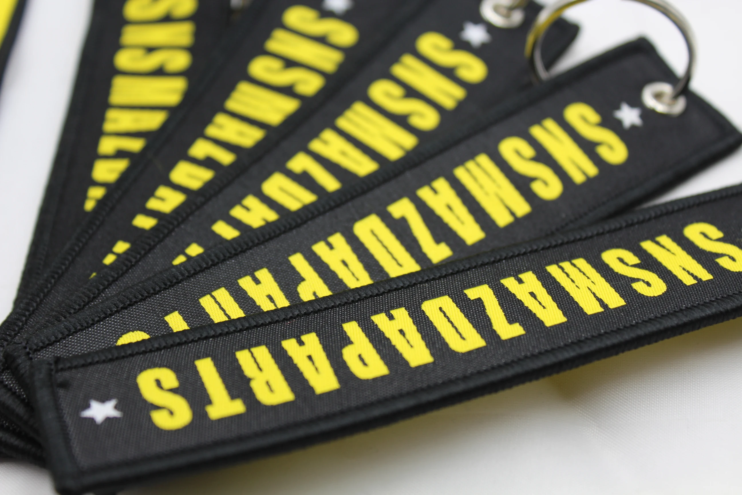 Wholesale High Quality Airplane Tags Fabric  Hand Woven Keychain For Motorcycle Bag