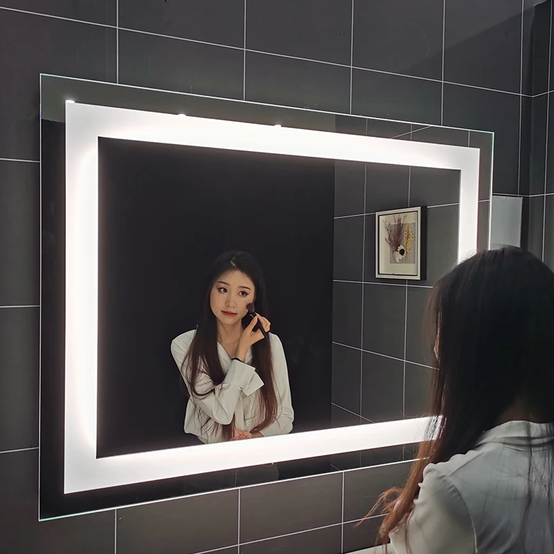 HZW Factory light mirrors Full UL hotel renovation dimmer CCT3000k 4000k 6000k defogger touch switch Bathroom led smart mirror