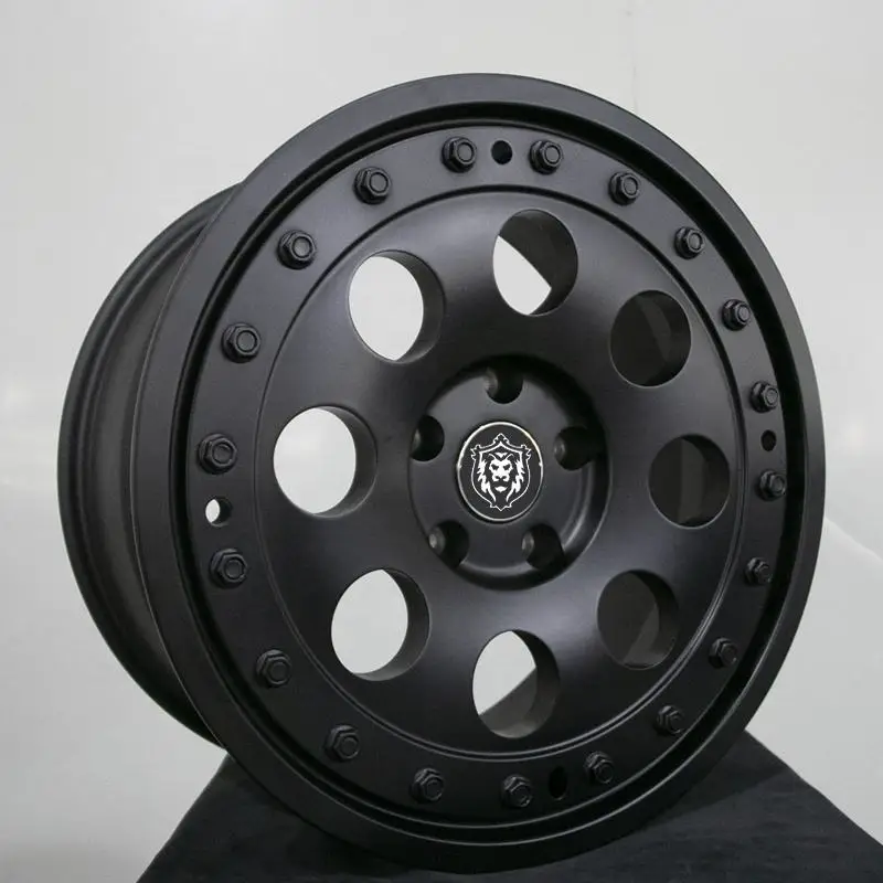 Hot selling luxury black full paint car rims 5x130 17 18 19 20 inch forged aluminum alloy beadlock wheels for jeep wrangler