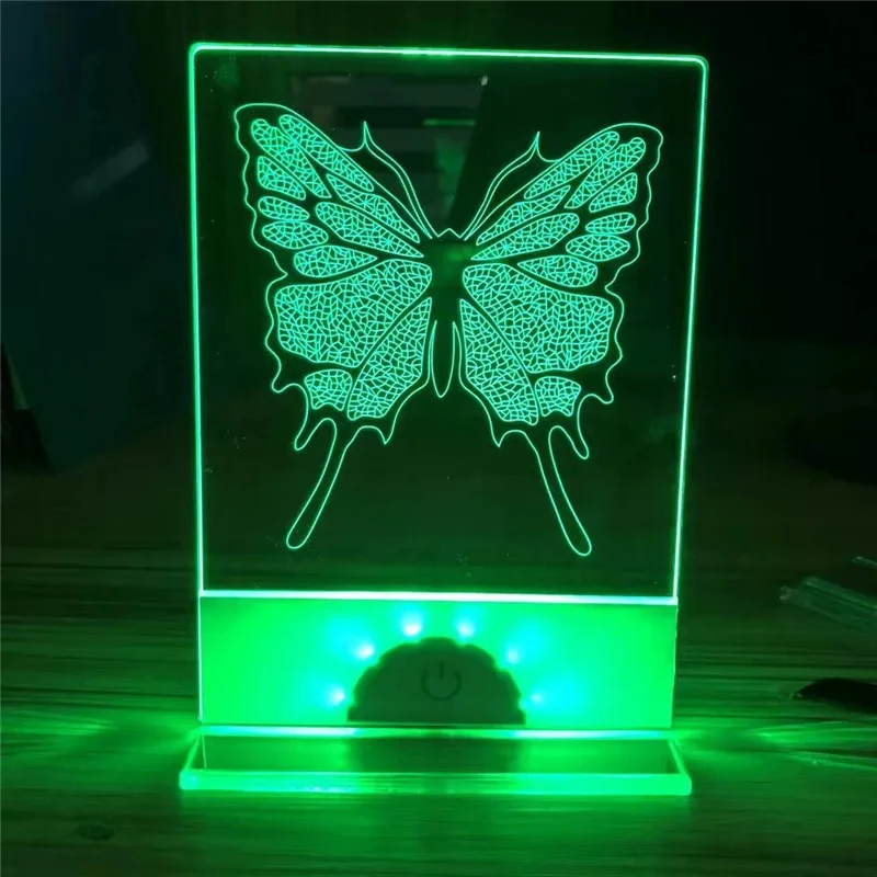 Led Blank 3D Acrylic RGB Night Light Table Billboard Message Display Order Lamp With Stand Holder Decorate Lighting
