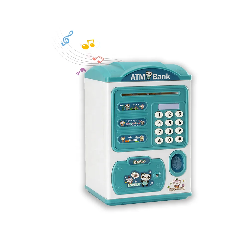 Kids Montessori Pretend Play PVC Fingerprint Piggy Bank Kids Money Banking Toy Money Saving Box