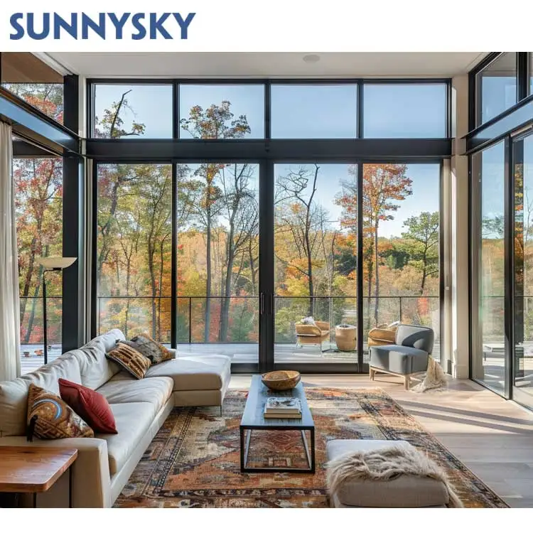 Sunnysky новый дизайн с двойным остеклением фиксированные окна большие стекла термически сломанные пол до потолка другие