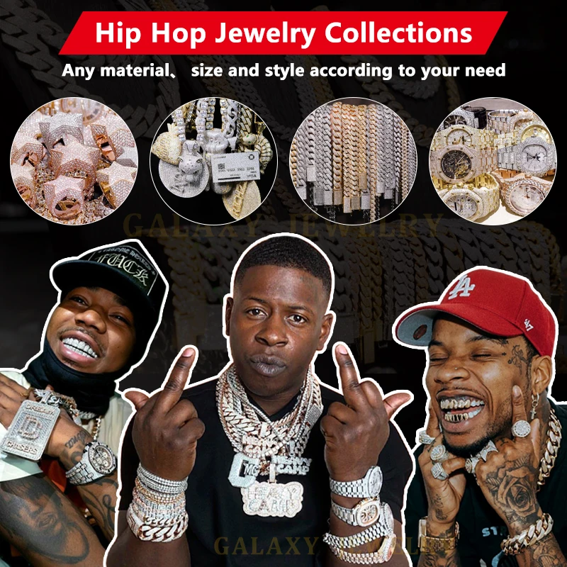 Custom Moissanite Pendant 925 Sterling Silver Picture Pendant Hip Hop 3D Enamel Vvs Mossanite Mens Diamond Memory Pendant