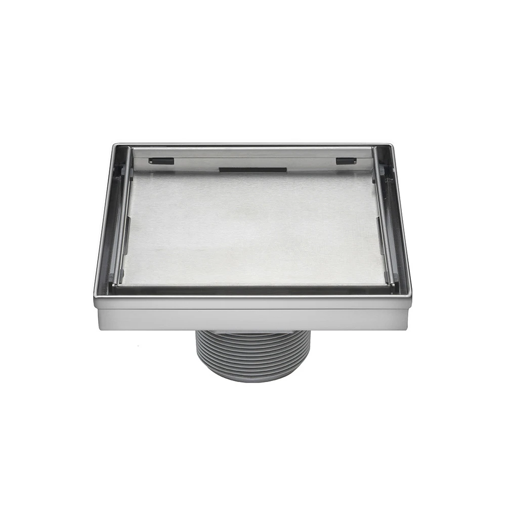 Modern Style Bathroom Set Floor Drain with Invisible Stainless Steel 304 Insert Square Strainer 50mm Outer Diameter for Hotels