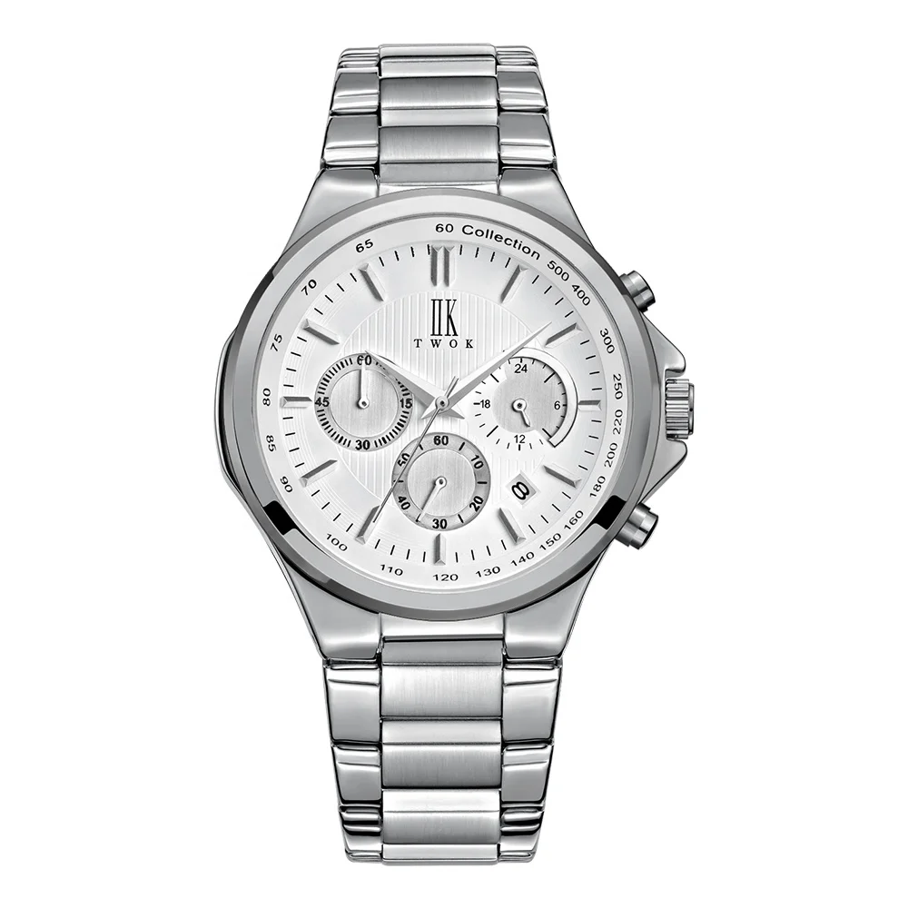 Top 2019 Luxury Chronograph Water Proof Stainless Steel Watches Wrist Quartz Watch For Men