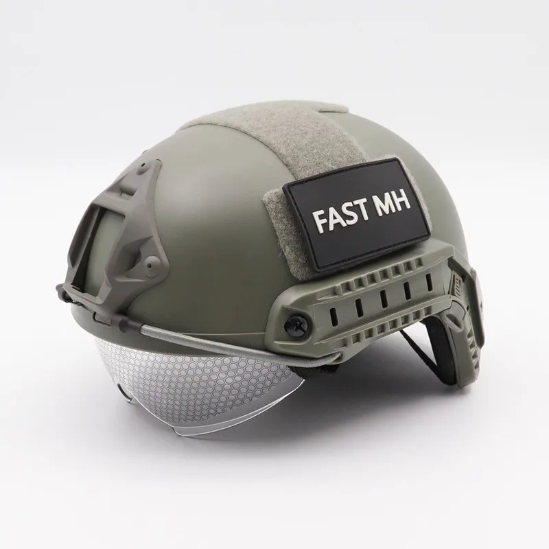 fast MH tactical helmet open face helmet abs safety helmet With eyepiece
