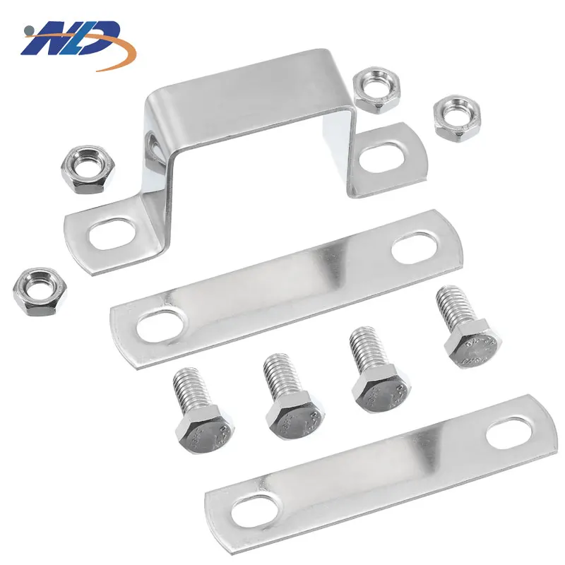 U Shaped Connector Bracket 304 Stainless Steel Bar Security Holder Brackets for Door Window Shed Closed Bar Holder Strut Channel