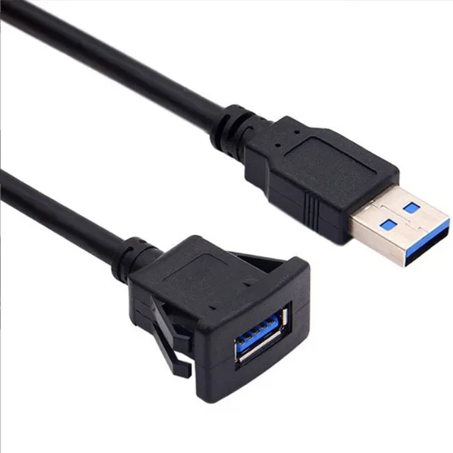 Snap USB 3.0 A male to female panel mount extension cable