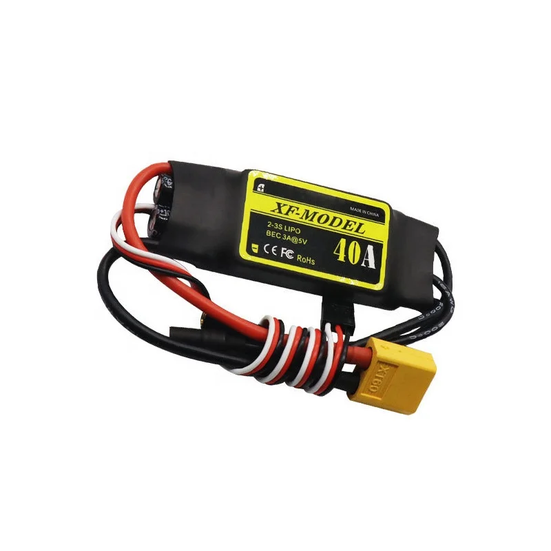 XF-модель 2-3S 40A 5V/3A BEC Бесщеточный Регулятор скорости ESC XT60/T Разъем для RC беспилотника с фиксированным крылом SU27 KT самолет