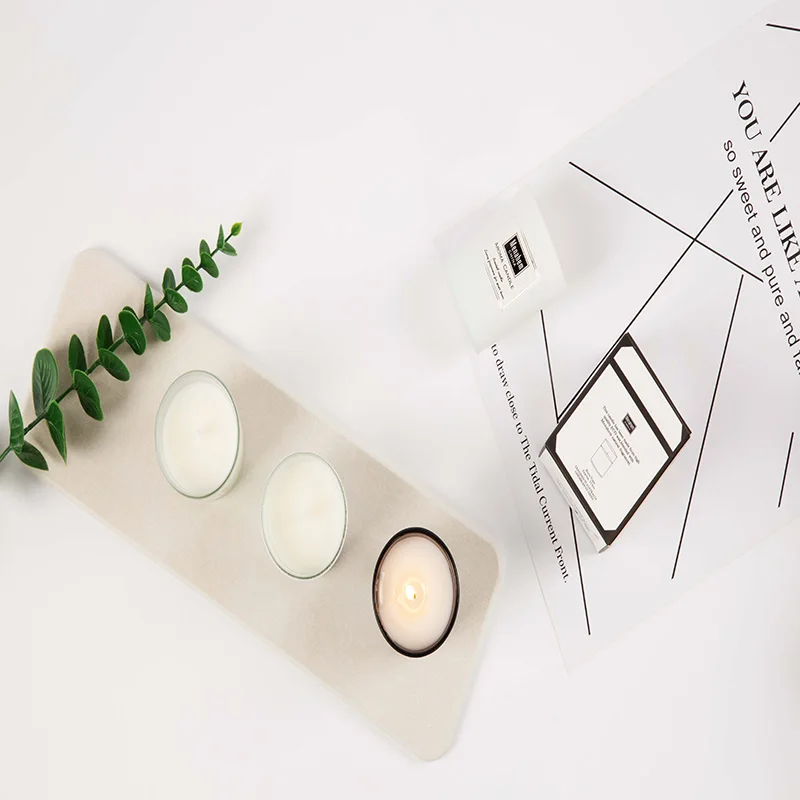 Three-Color Glass Scented Candle Smokeless Fragrance Soy Wax Scented Candle with Hand Gift