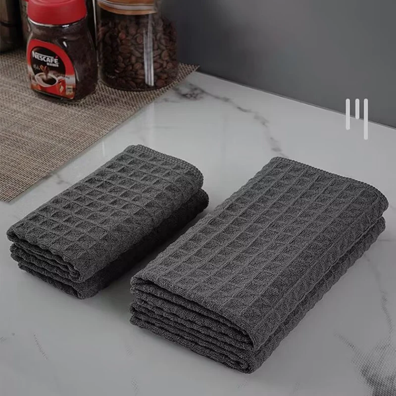 DS2619 Microfiber Cleaning Cloth Kitchen Dish Cloths Rags Quick Drying Towel Lint Free Bath Towel Waffle Weave Microfiber T