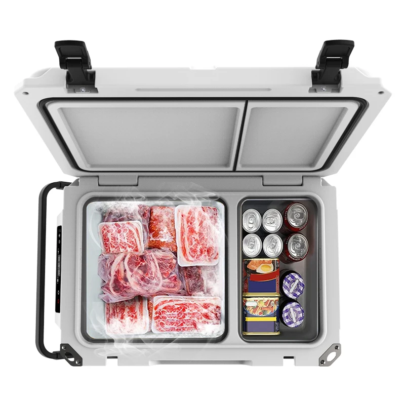COD 55L outdoor electric cool box camping cooler Box 12v car fridge with wheels and handle