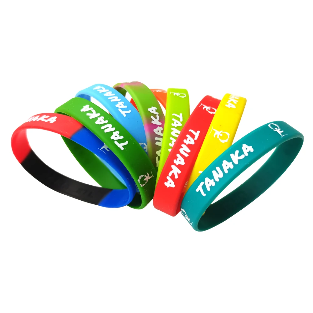 Soft Stretch Plastic Silicone Rubber Wrist Hand Band Rubber Wristband Cusyomized