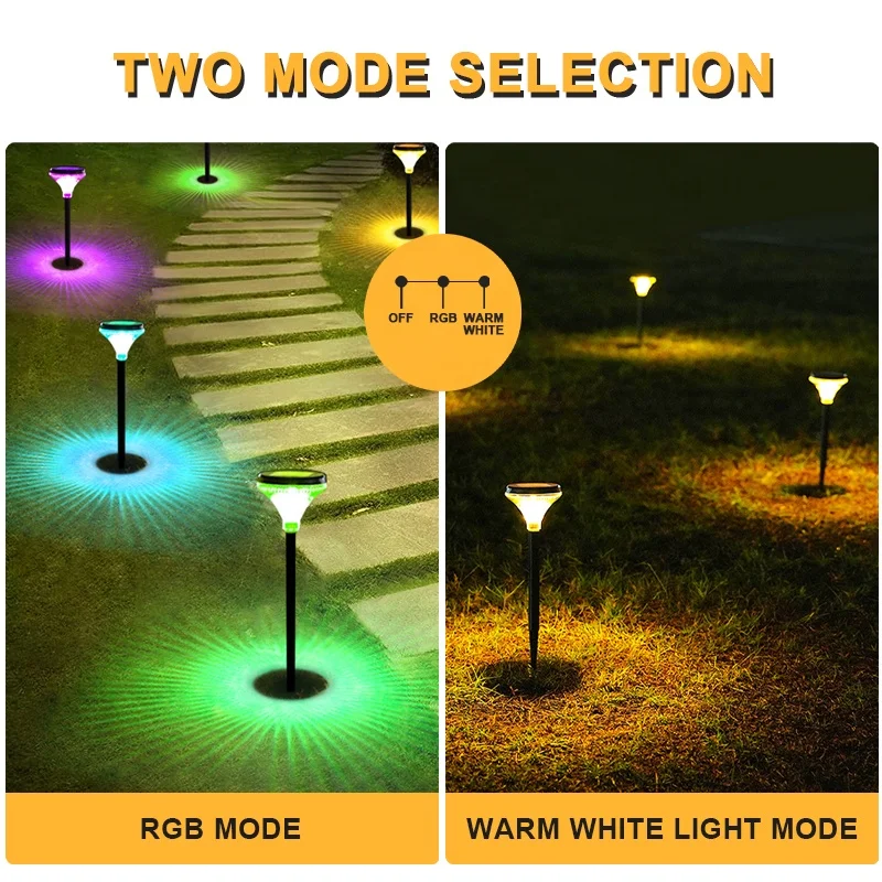 7Color RGB Waterproof Solar Deck Led Lights Outdoor Garden Decorative Solar Battery Street Lantern Outside Christmas Light