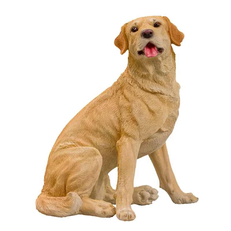 Outdoor simulation realistic sculpture Golden Labrador Dog Figurine Statue Pet Lovers Gift Resin Collection Labrador Figure Dog