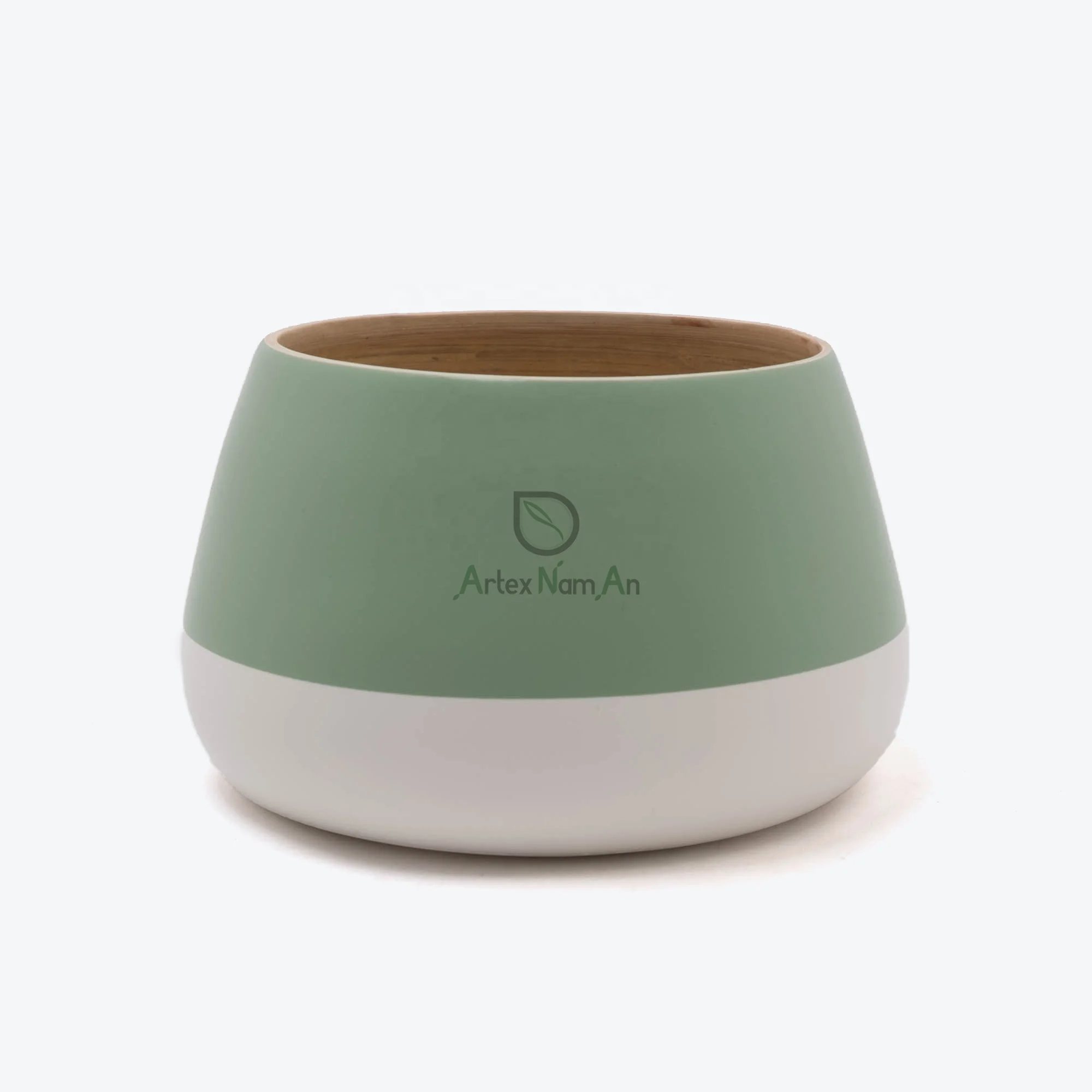 Natural green and white bamboo flower pots & planters modern also succulent pot for wholesale