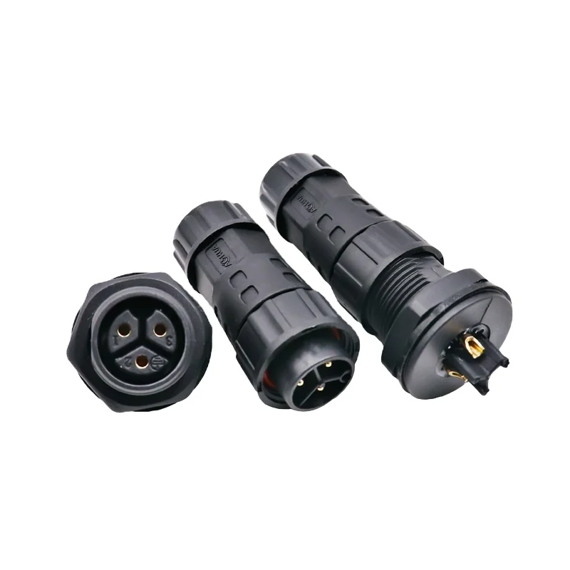 Control System Box Power Signal Wire 1.5/1.0/0.75/0.5mm Wire Connector  M20 3pin 300V 15A Assembly Waterproof Panel Connector