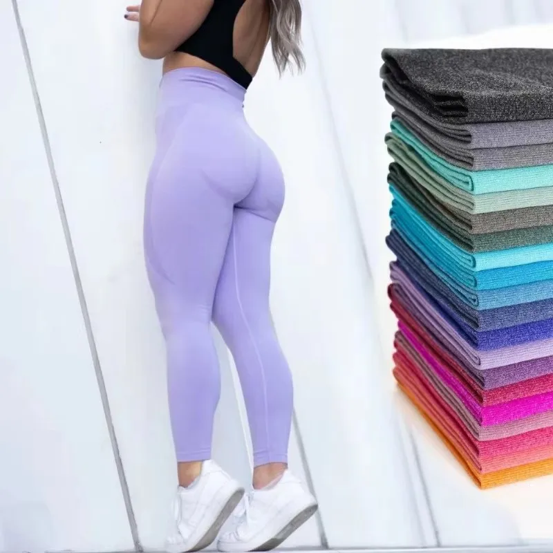 High Waist Yoga Tights High Stretch Sports Pants Women Fitness Exercise Wear Seamless Gym Leggings