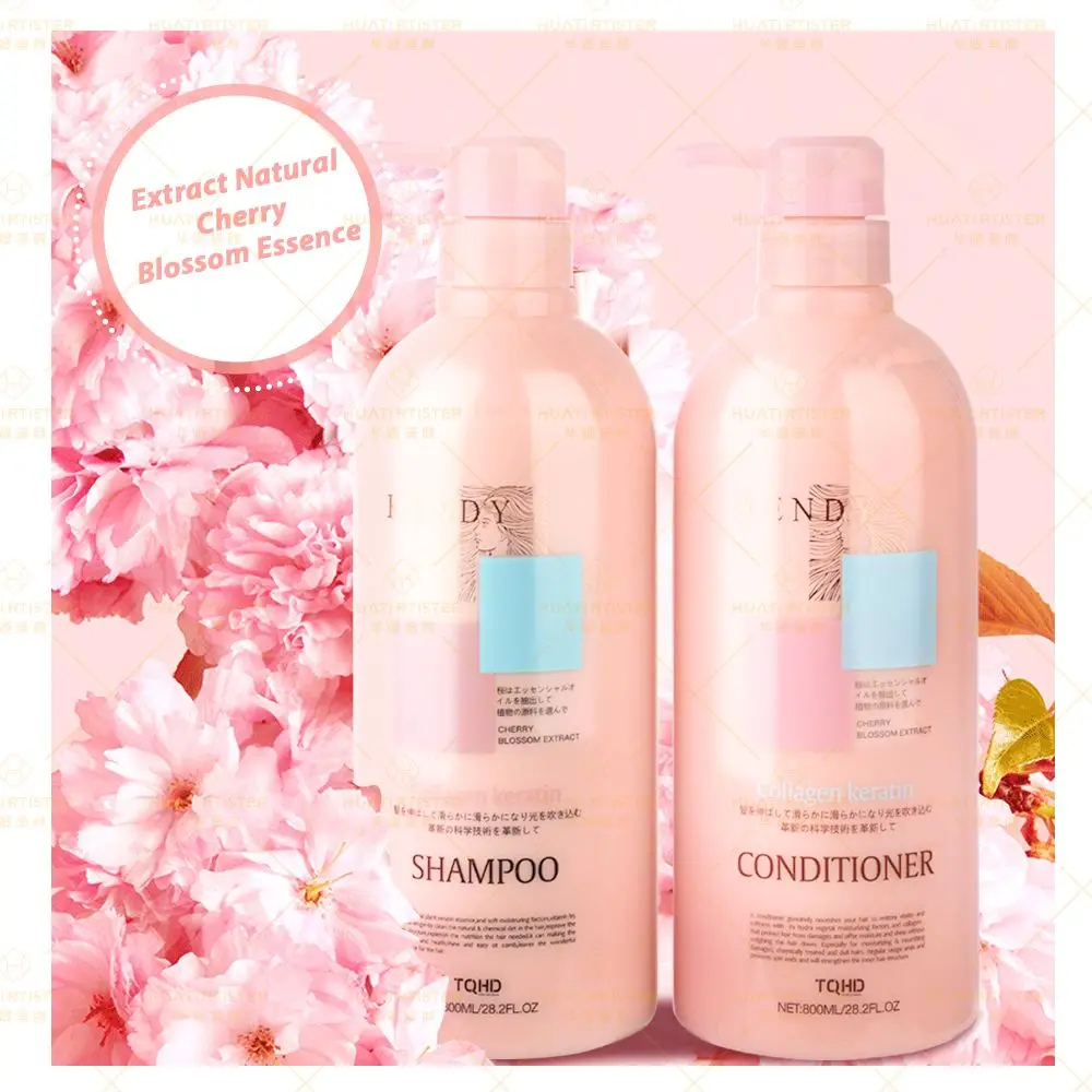 Huati Sifuli Sakura Japanese Cherry Blossom Oily Hair Refreshing Anti Dandruff Natural Shampoo And Conditioner
