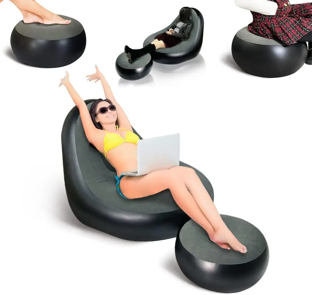 Home New Lazy Inflatable Outdoor Air Pump Lounge Sofa Bed Inflatable Movie Chair Couch Sofa Adult Relax Seat Set
