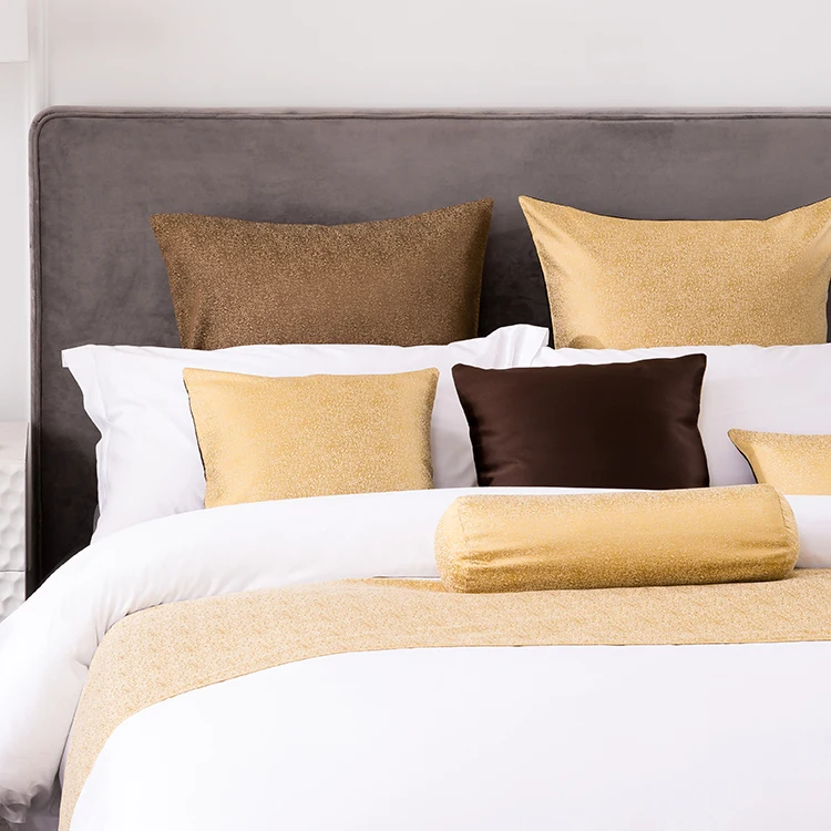 Hotel bed runner and cushion pillows hotel duvet cover with bed runner