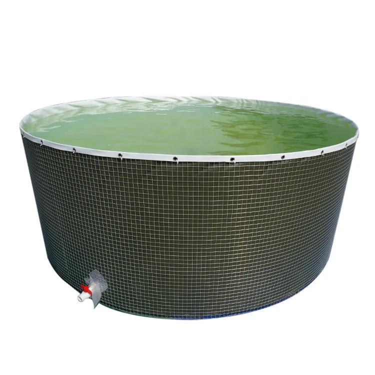 Flexible PVC Collapsible Steel Mesh Water Reservoir Tank For Fish Feeding