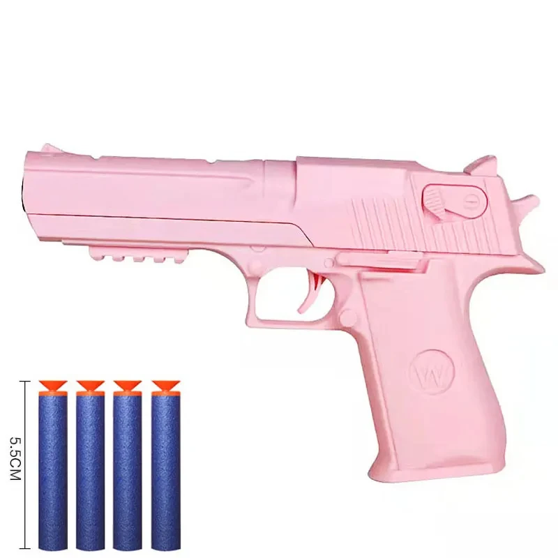 Children Toy Guns Desert Eagle Pistol Manual Handgun Toy Foam Shooting Model Launcher For Boys Girls Outdoor Games