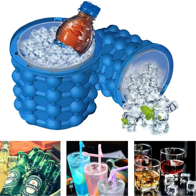 
ice bucket silicone Blue Beer Cooler Wine Champagne Party Eco Material custom Oem Customized Logo Item China Holders Origin Type 