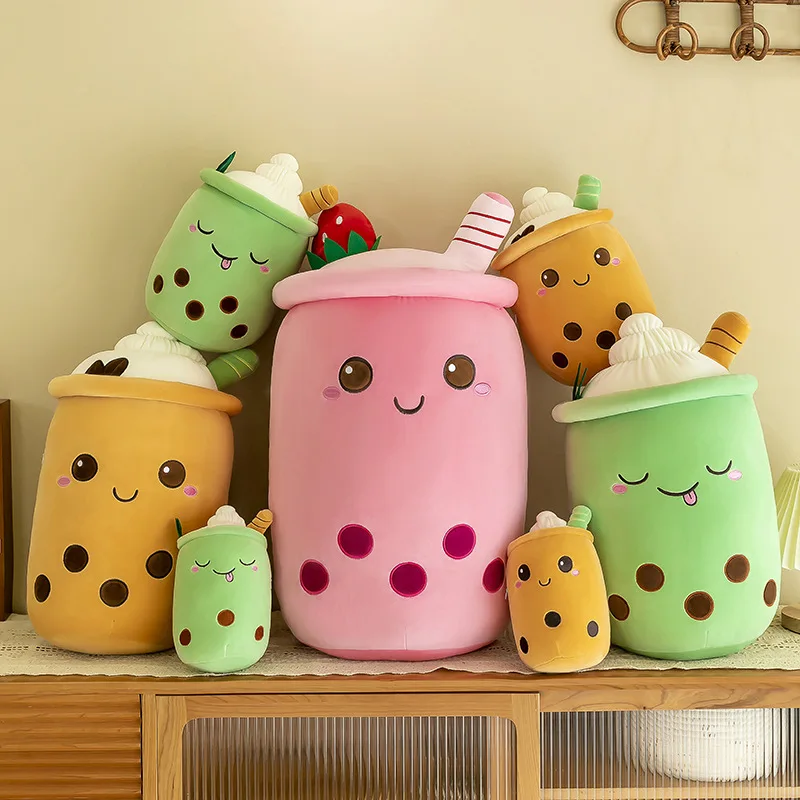 NEW Cartoon Bubble Tea Plush Pillow Plush Boba Tea Cup Toy Figurine tpy Cute Bubble Tea Cup Shaped Pillow
