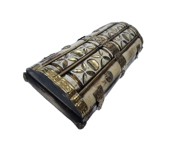 Handmade Brass and Bone Trinket Chest Carved Jewelry Storage Box for Women & Girls Unique Organizer for Jewels