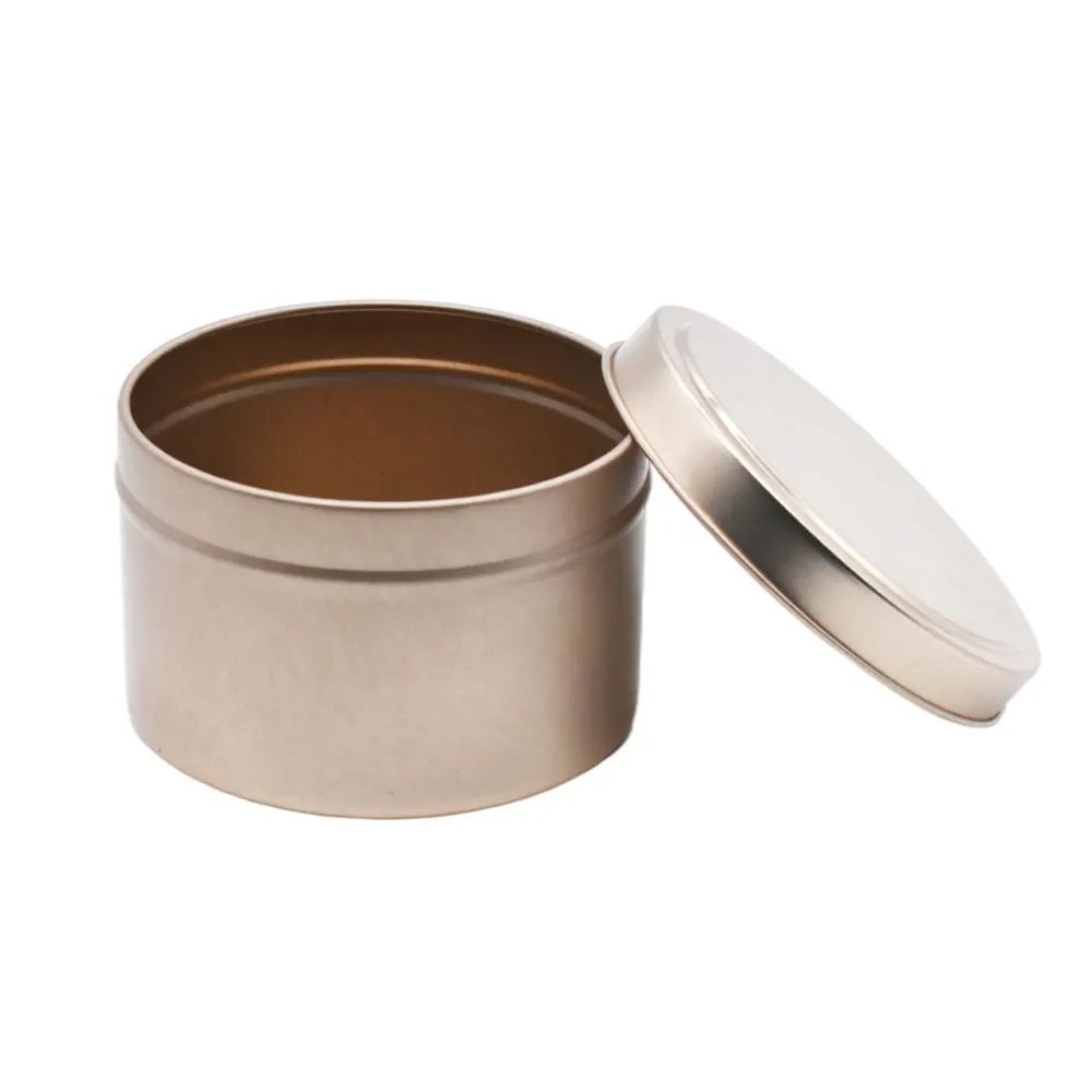 8Oz Rose Gold Round Paint Tin Cans For Candles Packing